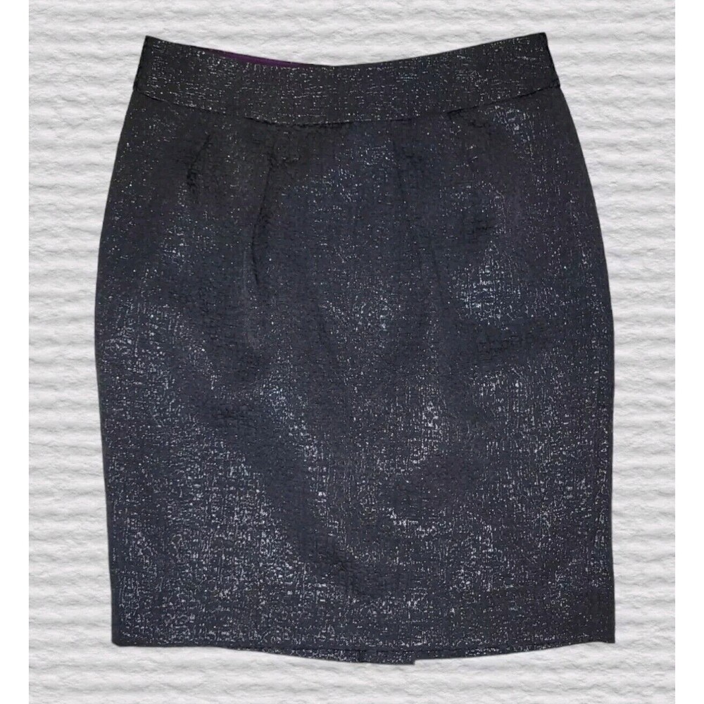 Banana Republic Jacquard Shimmer Pencil Skirt Women 6 Black Office Career Staple